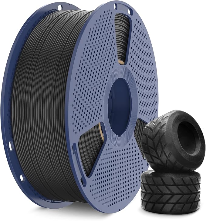 SUNLU TPU 3D Printer Filament 1.75mm, High Speed 95A TPU Filament, Flexible 3D Filament for Fast Printing, Dimensional Accuracy +/- 0.03mm, (1kg Black,95a TPU)