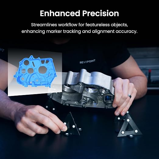 Revopoint 4 Pieces 3D Magnetic Pyramid Marker Kit for 3D Scanning, 3D Scanning Markers for 3D Scanners, 3D Tracking Dots for Preventing Tracking Loss and Enhance Accuracy, 3D Reference Point Marker