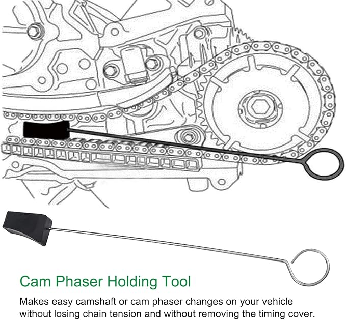 Engines Repair Tools Kit-Valve Spring Compressor Tool, Crankshaft Positioning Tool, Cam Phaser Holding Tool, Timing Chain Locking Wedge Tool, Crankshaft Pulley Bolt for Ford 4.6L 5.4L 6.8L 3V Engines
