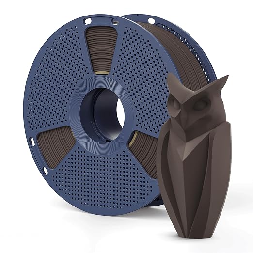 Real Wood Fiber PLA Filament 1.75mm Dark Brown Color, Natural Matte Texture, Reduced Clogging, Easy to Print, 1kg(2.2lbs) SUNLU 3D Printer Filament, Walnut