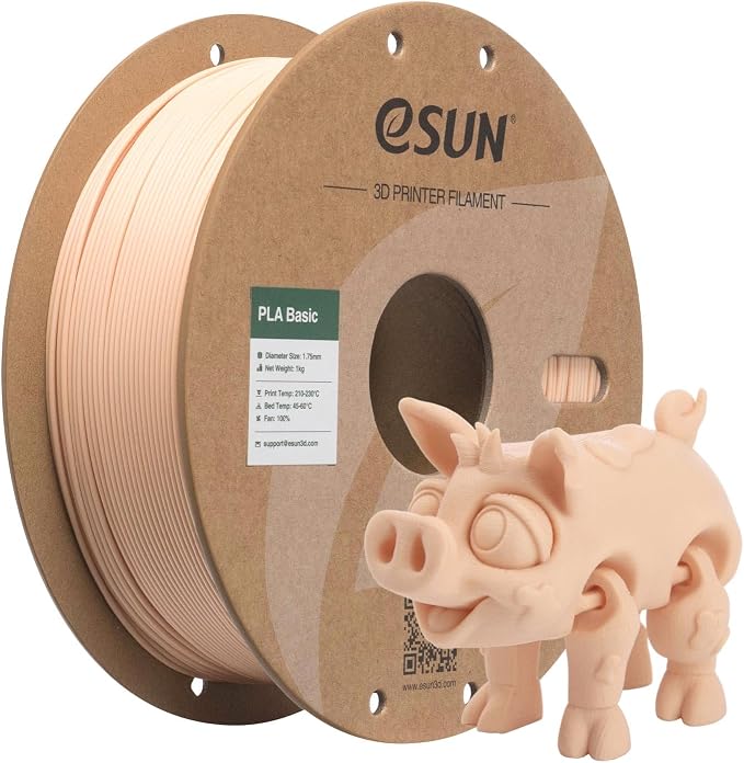 eSUN PLA Basic Filament 1.75mm, 1KG Spool (2.2 LBS) High Speed Printing 3D Printer PLA Filament,Designed for Fast Printing, Beige