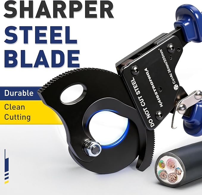 haisstronica Ratchet Cable Cutters,Heavy Duty Wire Cutters for Cutting Electrical Copper & Aluminum Cable Wire Up to 300mm²(600 Kcmil)
