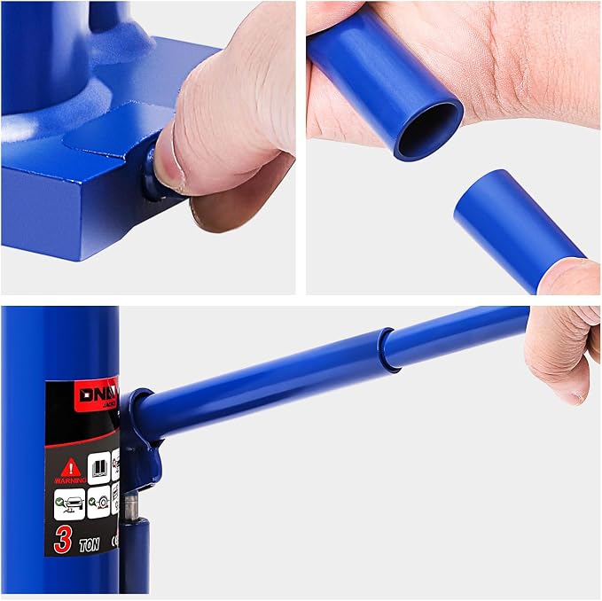 DNA Motoring 3 tons / 6000 lbs Lifting Automotive Welded Hydraulic Bottle Jack for Repair Vehicle, Pickup, Truck, w/Manual Handle, Blue,TOOLS-00350