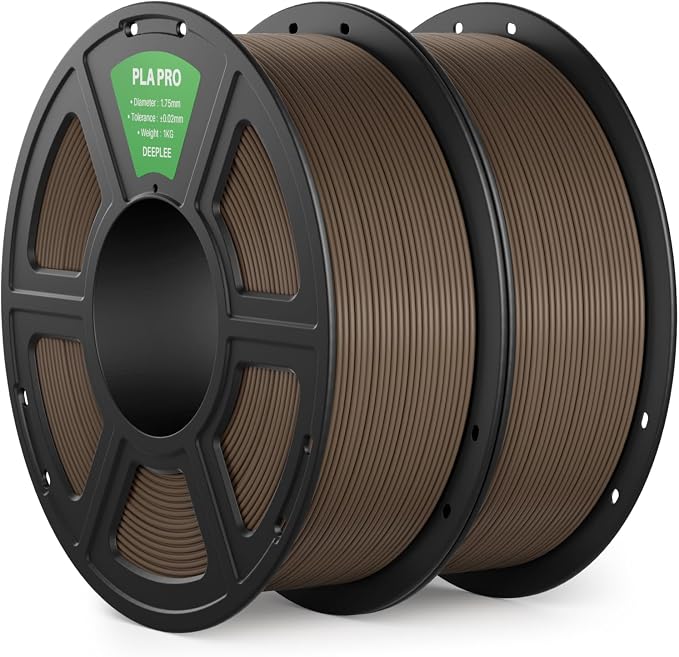 PLA PRO Filament 1.75mm, Stronger Toughness 3D Printer Filament, PLA Filament Dimensional Accuracy +/- 0.02 mm, Neatly Wound, Fits Most FDM 3D Printer, 2KG Brown