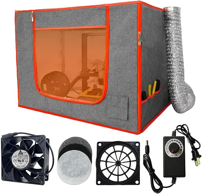 Dual-Placement Resin 3D Printer Enclosure Cover Tent with Adjustable Ventilation Exhaust Fan kit Compatible with Creality Anycubic Elegoo Series Mars 5 Ultra, Photon Mono 4 Resin UV 3D Printer