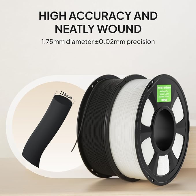 Matte PLA 2.0 Filament 1.75mm, 3D Printer Filament Dimensional Accuracy +/- 0.02mm, No Clogging, Smooth Texture, 2KG Navy Blue