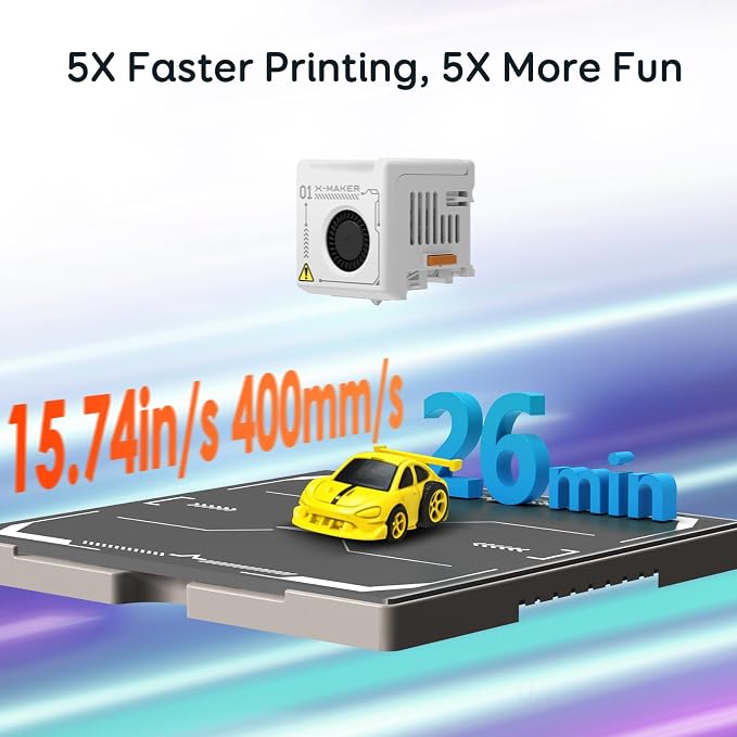 AOSEED 3D Printer for Kids & Beginners, AI-Powered Toy Maker with Leveling-Free Design, 400mm/s Speed, 17+ Design Modules, 1 PLA Filaments, Enclosed Mini 3D Printer for Home & School, X-Maker AI+