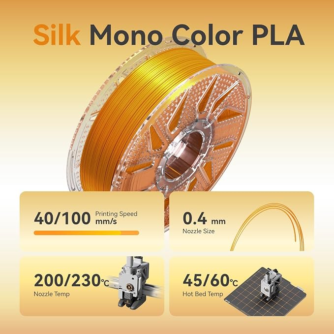 Chitu Systems Conjure Silk Dark Gold PLA 3D Printer Filament 1.75mm,Metal-Like Shiny Consumables 1kg (2.2lbs) 1 Spool, Dimensional Accuracy +/- 0.02 mm