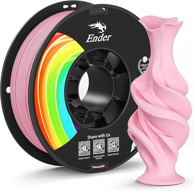 Creality Matte PLA Plus Filament 1.75mm, Low Warping, Minimal Layer Lines, Dimensional Accuracy +/- 0.02mm, 1kg (2.2lb) 3D Printer PLA+ Filament, Matte Sakura Pink