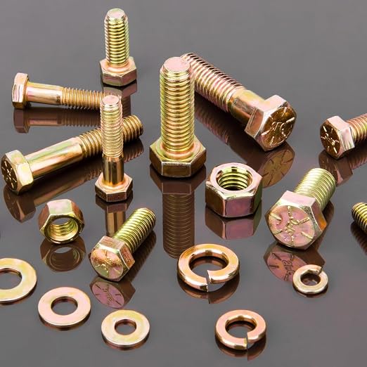 560PCS Grade 8 Nuts and Bolts Assortment Kit with Handy Box, 1/4-20, 5/16-18, 3/8-16, 1/2-13 High Quality SAE Bolt Assortment Kit, Heady Duty Grade 8 Alloy Steel with Yellow Zinc Plated