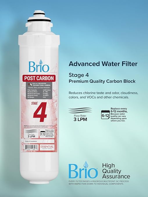 Brio Water Cooler Filter Replacement - Stage-4: Post Carbon Block - for Brio model CLPOUROSC420RO