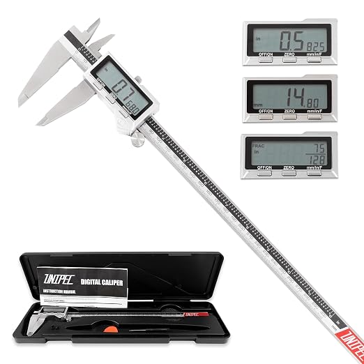 12 Inch Digital Caliper, 300mm Measuring Tool | Stainless Steel, IP54 Splash Proof Protection Design