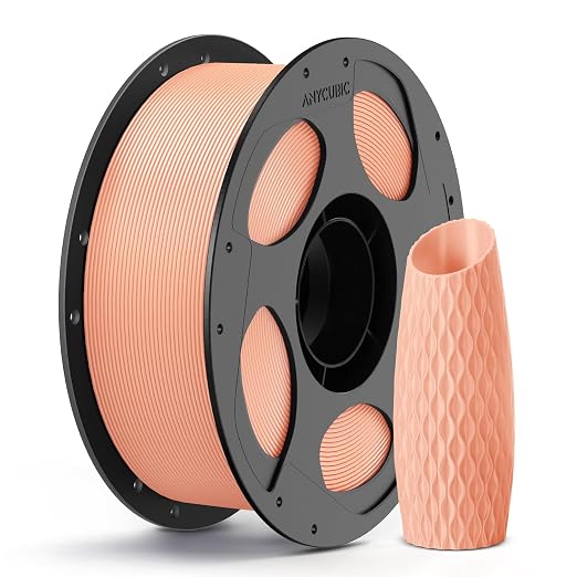 Anycubic PLA 3D Printer Filament, Intelligent PLA Filament Enhanced Smart Printing, 3D Printing PLA Filament 1.75mm Dimensional Accuracy +/- 0.02mm, 1KG Reusable Spool (2.2 lbs), Peach Pink