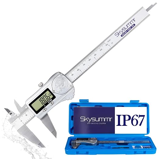 IP67 Waterproof Electronic Vernier Digital Caliper Measuring Tool Stainless Steel, Absolute Origin, 0-6 inch/150mm, Large LCD Screen, Extreme Accuracy