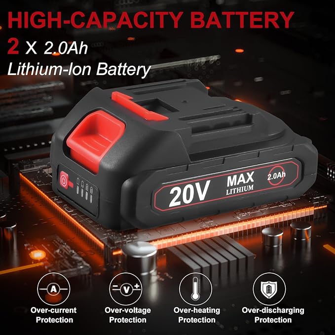AOBEN 20V 3/8" Cordless Ratchet Wrench Kit, 60 Ft-lbs Brushless Electric Power Ratchet with Variable Speed, 2X2000mAh Lithium-Ion Battery, Charger, 8 Deep Sockets, 1/4" Adaptors, 6" Extension Bar