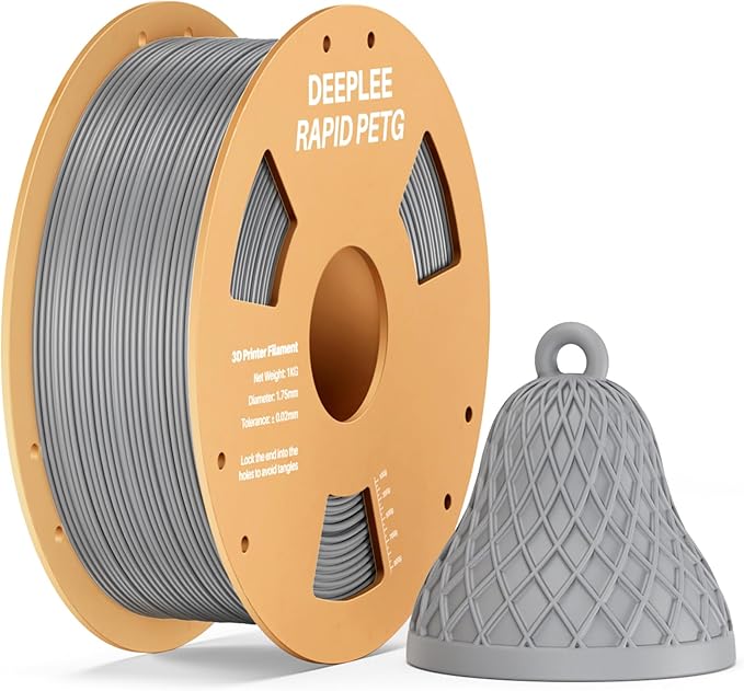 Rapid PETG Filament 1.75mm, High Speed PETG 3D Printer Filament Up to 600 mm/s, Dimensional Accuracy +/- 0.02 mm, Fits for Most FDM 3D Printers, 1kg Space Gray