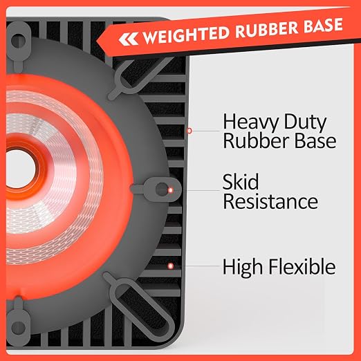 RoadHero 4 Pack Traffic Safety Cones 36 Inch with Black Weighted Base, Plastic PVC Cone, Orange Cones with Reflective Collar, Cones for Parking Lot, Construction Events, Road Safety