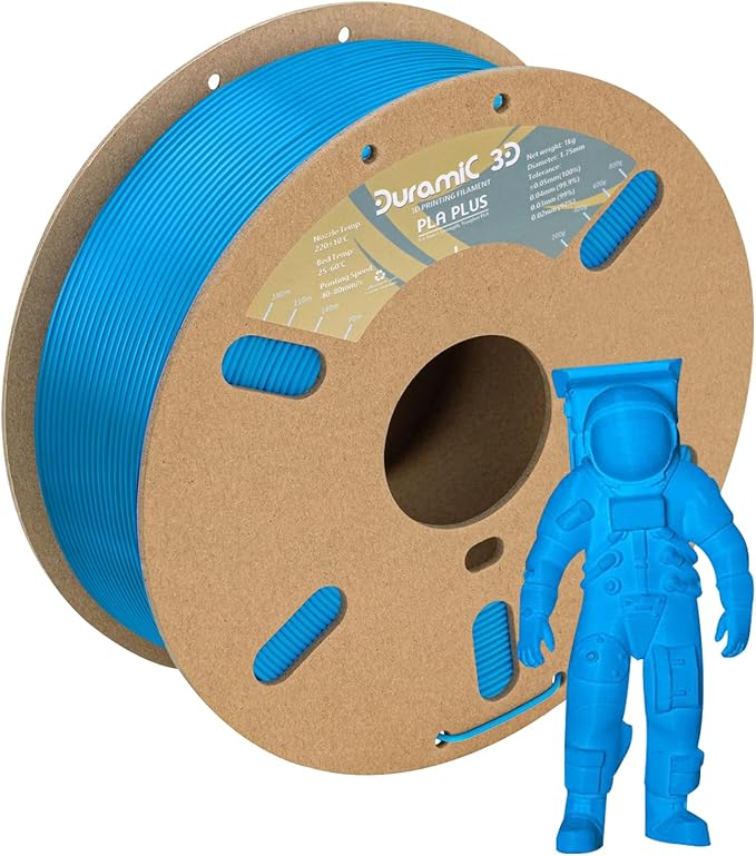 DURAMIC 3D PLA+ Printer Filament 1.75mm PLA Plus Neatly 2Kg Spool(2.2lbs) | PLA Pro Tougher and Stronger, Dimensional Accuracy Probability +/- 0.02mm Electric blue