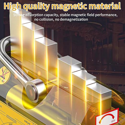 440 lb/200kg Magnetic Lifter, Permanent Magnetic Lifter with Release, for Lifting Plate Steel, Board, Used in Shop Crane, Hoist, Board