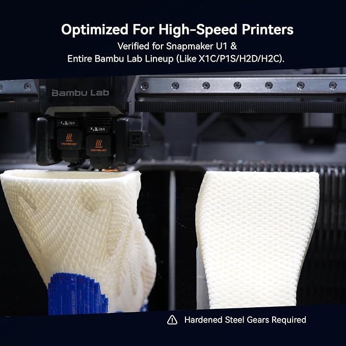 Siraya Tech Roamr TPU Air HR 80A Filament, 48-50% High Rebound, Foaming Flexible 3D Printer Filament, 64A-80A Variable Hardness, Matte Finish for Footwear, Midsoles, and Orthotics (800g, Beige)