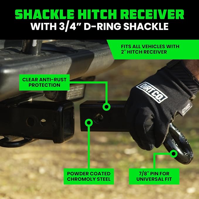 Rhino USA Heavy-Duty Recovery Gear Combos Off-Road Truck Vehicle Recovery, Best Offroad Towing Accessories (30' Strap + Shackle Hitch)