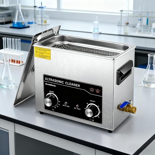 Commercial Ultrasonic Cleaner with Knob, 6L Professional Ultrasonic Cleaner, 40kHz with Heater and Timer for Tools, Jewelry, Watches, Glasses, Dentures, and Small Metal Parts