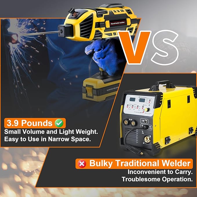 Handheld Welding Machine 110V 120A Portable Electric Welding Machine IGBT Inverter Stick Welder & 3/32" Welding Rod 4.5LB
