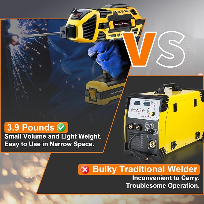 Handheld Welding Machine 110V 120A Portable Electric Welder Machine ARC Welder Gun with IGBT Inverter 5 Variable Current Adjustment for 3/32"-1/8" Welding Rod Tool
