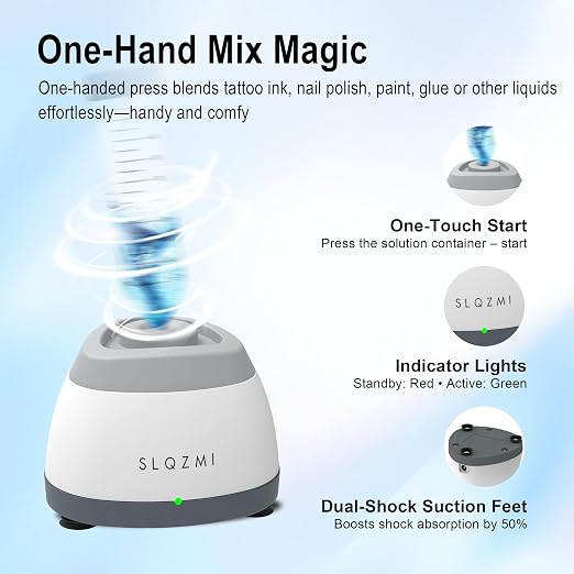 Mini Vortex Mixer, Nail Polish Shaker, Paint Shaker & Paint Mixer for Gel Polish, Acrylic Paints, Eyelash Adhesives, Tattoo Ink, Lab Vortex Mixer for Centrifuge Tubes and Test Tubes (Grey)