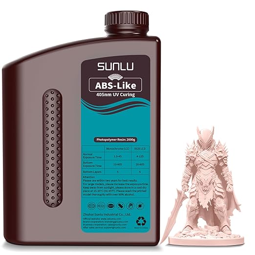 SUNLU Upgraded 2KG ABS Like Resin with Enhanced Strength and Toughness, High Compatibility 3D Printer Resin, 2000G Beige