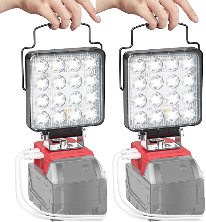 Ecarke 2PCS 70W Cordless LED Work Light Compatible with Milwaukee 18V Battery & Cordless Jig Saw Compatible with Milwaukee 18V Battery