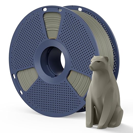 Matte PLA Filament 1.75mm Dark Grey Color, 1kg(2.2lbs) SUNLU 3D Printer Filament, Smooth Matte Finish, Less Brittle, Reduced Layer Line Appearance, Clay