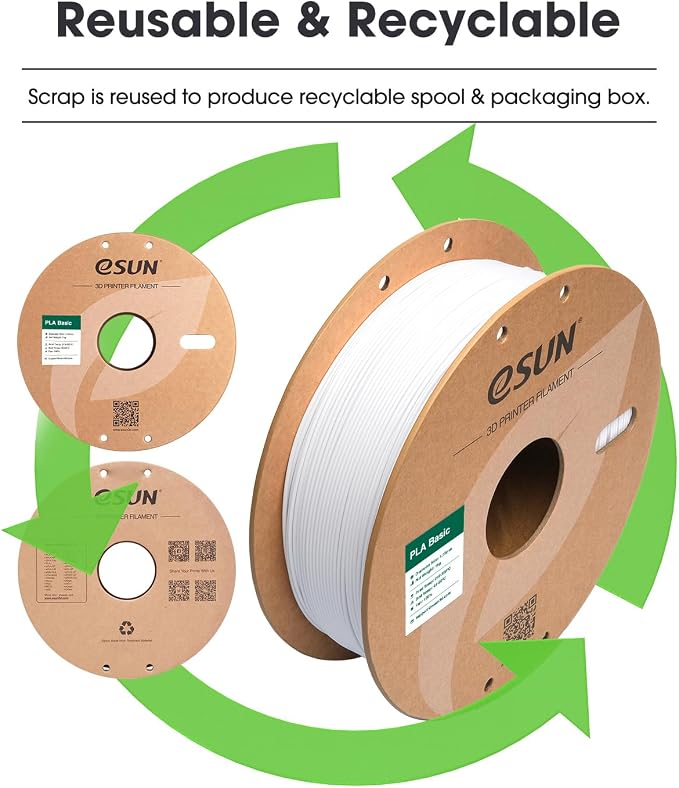 eSUN PLA Basic Filament 1.75mm, 3D Printer Filament High Speed PLA for Fast Printing, 1KG Spool, 4 Spools 3D Printer Filament, Silver