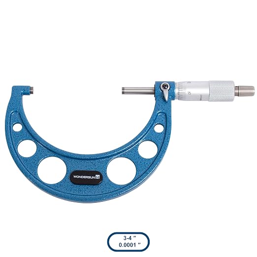 6 Pcs Outside Micrometer Set, Professional Precision Machinist Tool, 0-1"/1-2"/2-3"/3-4"/4-5"/5-6" Measuring Range, 0.0001" Graduation, Professional Accuracy for Metalworking & Engineering