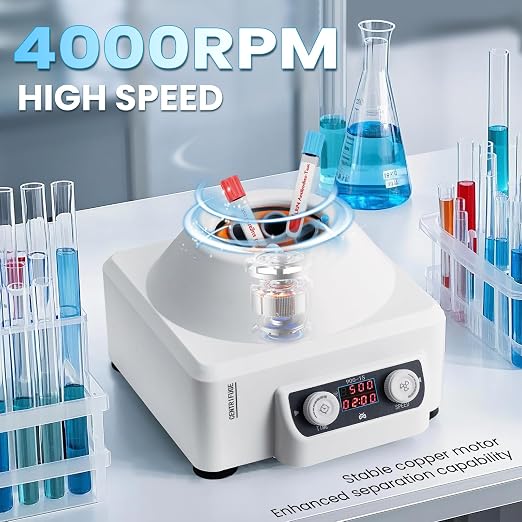 Mxmoonant Centrifuge Machine, 4000RPM Lab Benchtop PRP Centrifuges, 15ML*6 Electric Desktop Centrifuge with Digital Control 110V