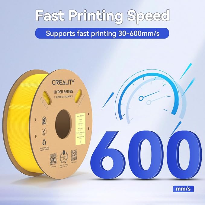 Creality Hyper PETG Filament 4KG, High Speed 30-600mm/s 3D Printer Filament PETG, No Stringing Good Layer Adhesion Fit Various 3D Printers