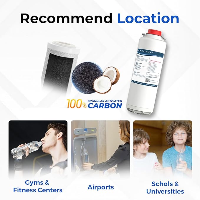 Water Filter Replacement Compatible With Elkay 51300C EWF3000, ezH20 Bottle Filling Stations (No Chip - 6 Pack)