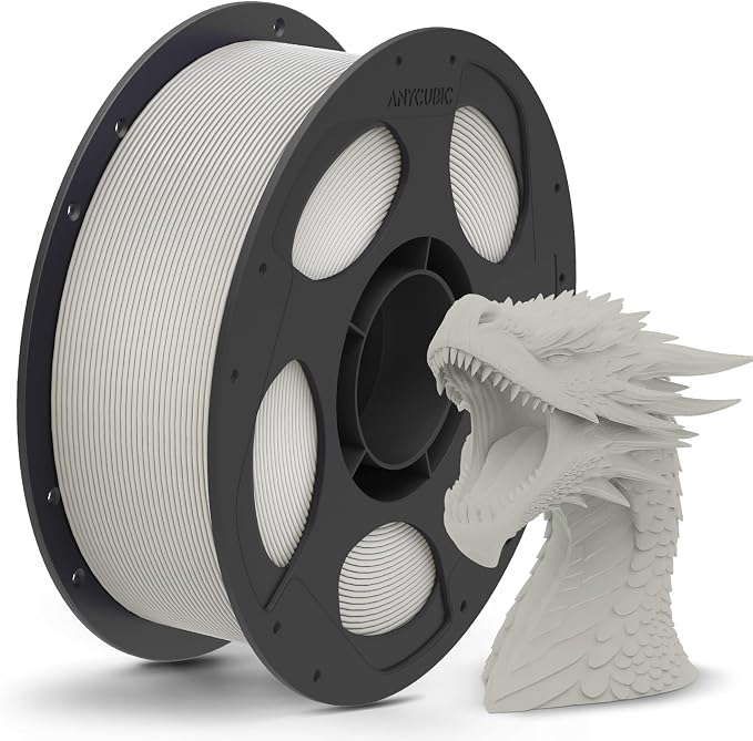 ANYCUBIC Matte PLA Filament 1.75mm, 3D Printing PLA Filament 1.75mm Dimensional Accuracy +/- 0.03mm, 1KG Reusable Spool (2.2 lbs), Bone White