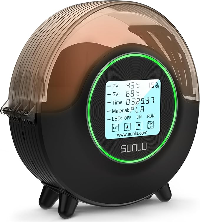 SUNLU S2 Filament Dryer, Black | Built-in Circulation Fan,70℃ Max Temperature,Dehydrator and Storage Box,For Nylon TPU PLA PETG ABS,1.75/2.85/3.00mm
