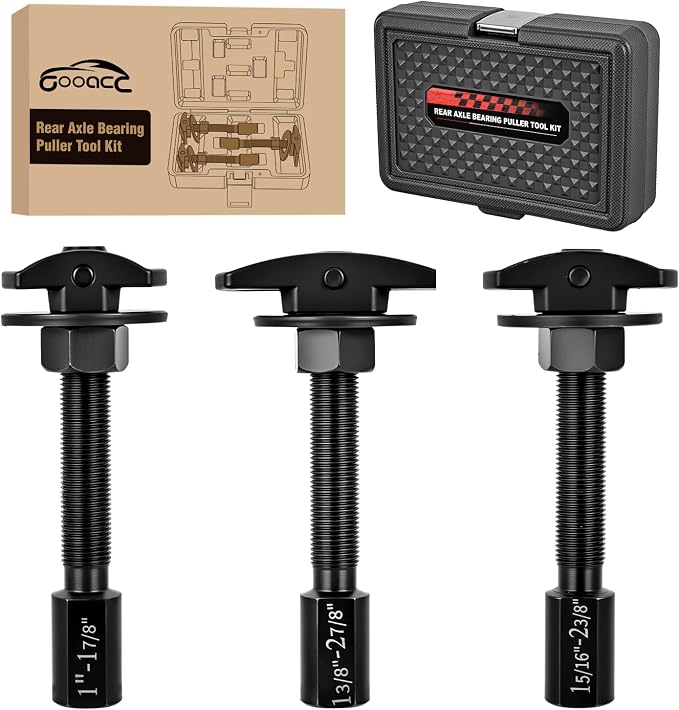 GOOACC 3PCS Rear Axle Bearing Puller Set, Axle Bearing Puller Removal Tool Kit with 3 Sizes 1" to 1-7/8", 1-5/16" to 2-3/8" & 1-3/8" to 2-7/8" Axle Wheel Bearing Removal Tools for Axles Bearings Black