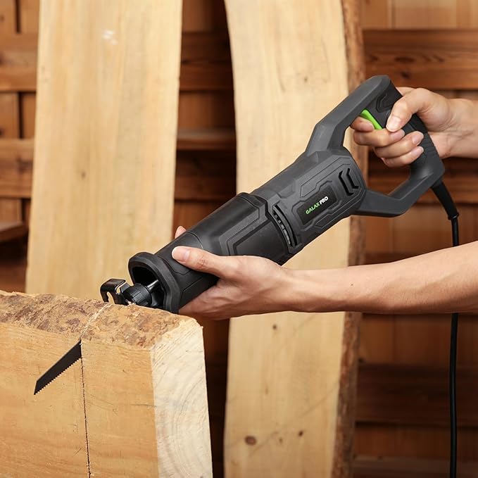 GALAX PRO 120V Reciprocating Saw, 6.0 Amp Corded Electric, for DIY & Contractor Cutting Wood/Metal/PVC Pipe, Variable Speed, 1-1/8" Stroke Length, 2800RPM, 6" Max Cut