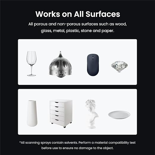 Revopoint 3D Scanning Spray for 3D Scanners, No Cleaning Needed, for Transparent, Reflective or Highly Textured Surfaces Objects, 500ml, AB6