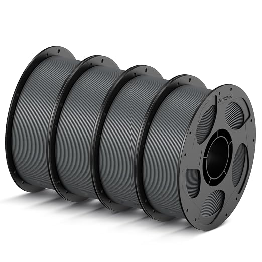 ANYCUBIC High Speed 3D Printer Filament 1.75mm Bundle, Rapid PLA Filament with High Prints Quality, Dimensional Accuracy +/- 0.02mm, 1KG Reusable Spool, 4 Pack Texture Grey