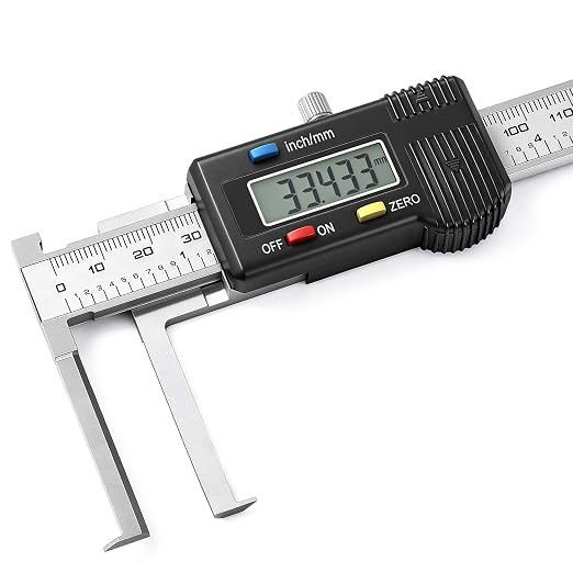 Internal Groove Digital Caliper 150mm/ 6" | High-Precision Outer Groove Measuring Tool, LCD Display Stainless Steel Body, Storage Case, Smooth Sliding Track