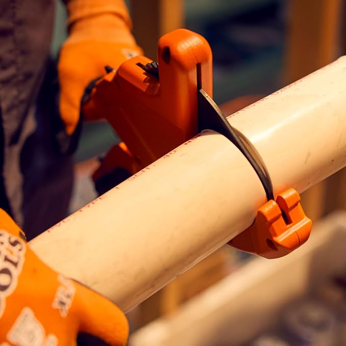 Klein Tools 50080 Ratcheting PVC Pipe Cutter, Cuts 2-Inch ID PVC, CPVC, PEX Pipes, One-Handed Operation, Replaceable Blades