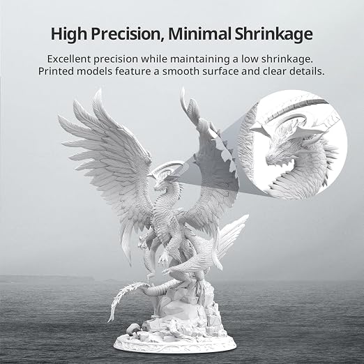 ANYCUBIC Tough Resin 2.0, 3D Printer Resin with Upgraded High Toughness and High Precision, 365-405nm Fast Curing 3D Resin for 4K 8K LCD/DLP/SLA 3D Printing (White, 1kg)