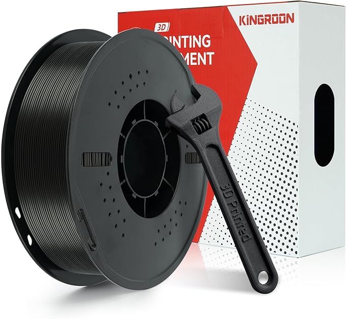 Kingroon PETG 3D Printer Filament, High Strength, Low Warping, Odorless, Dimensional Accuracy +/- 0.03 mm, 250g Spool(0.55lbs), 1.75 mm, Black