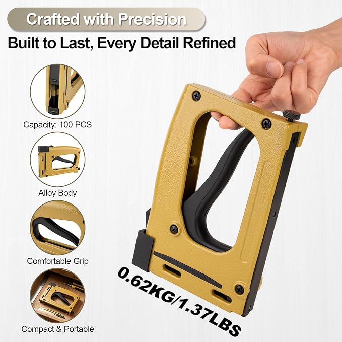 Point Driver with 1000 Flexible Point Nails, Manual Picture Framing Tool – Picture Frame Stapler/Nailer/Tacker for DIY Crafts, Picture Frame Hardware and Glazing Points