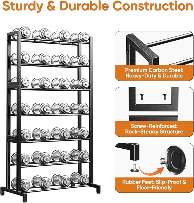POKIPO 3D Printer Filament Storage Rack 7-Tier, Heavy Duty Large Capacity Filament Organizer Holds up to 63 Spools, Multi-Layer 3D Printing Rolls Shelf for Home, Office Workshop, School (Shelf Only)