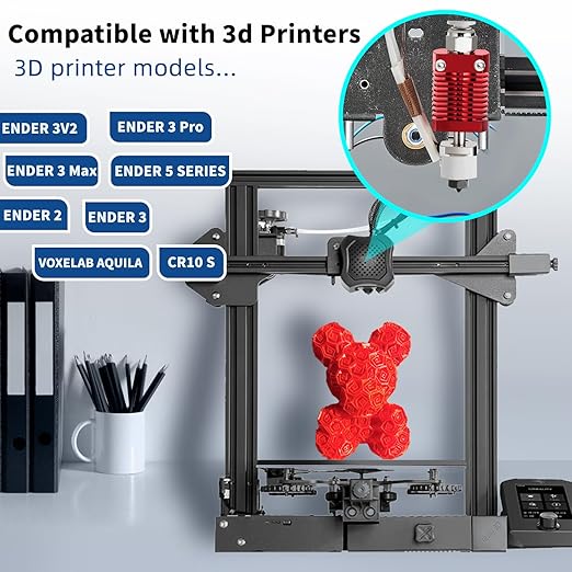 5Aplusreprap Ender 3 Hotend Upgrade: Compatible for Creality Ender 3 V2/Pro,CR-10 J-Head Hotend Replacement, Assembled Extruder 3D Printer Hot end Kit
